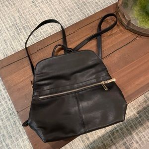 Black Backpack Women Gold Zip Closure